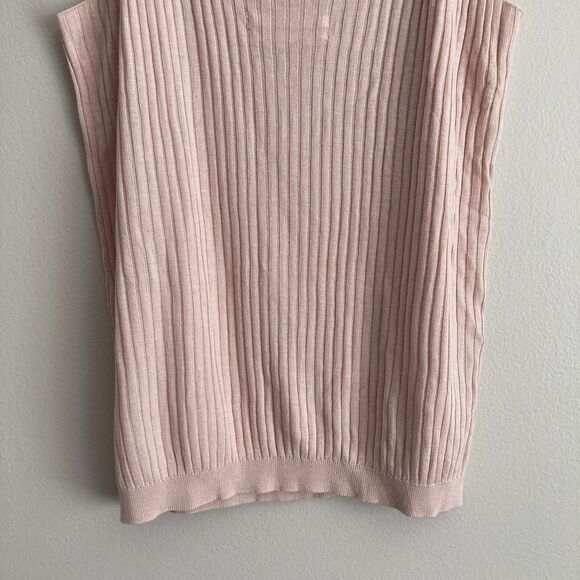 Anthropologie Womens Knit Tank Top Blush Pink Sweater Size Small Classic Basic - Picture 7 of 8